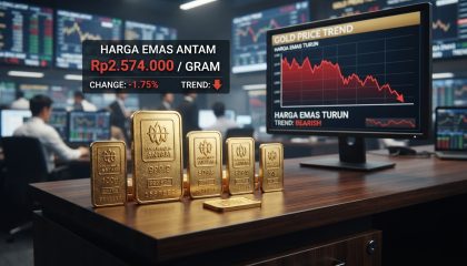 Harga Emas Antam Hari Ini Makin Turun